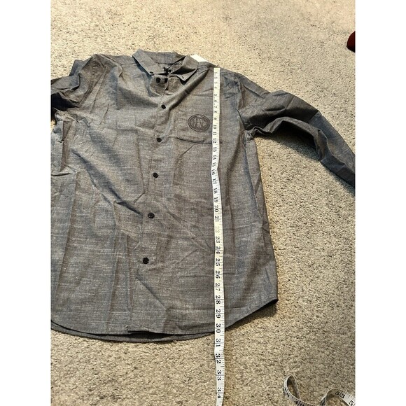 Wesc Oden Long Sleeve Oxford Button Up Shirt‎ Size Men’s Small NWT GRAY - Picture 7 of 7
